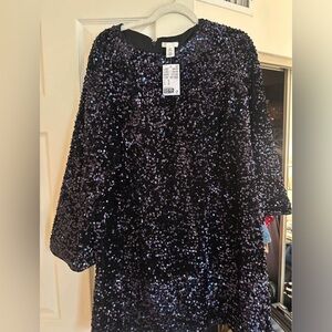 NWT H&M Blue Sequin Dress - Size XL
